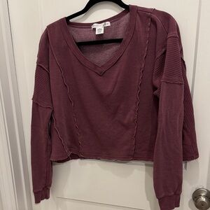 Altar D state Maroon V-Neck Sweatshirt